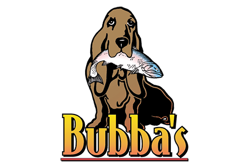 Bubbas Fish Shack Logo with link to Website and  and seafood platter